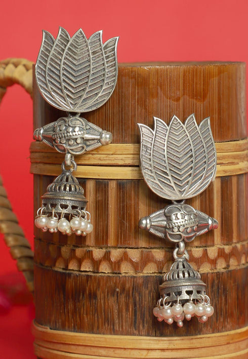 Lotus Jhumka Style Earrings 20g